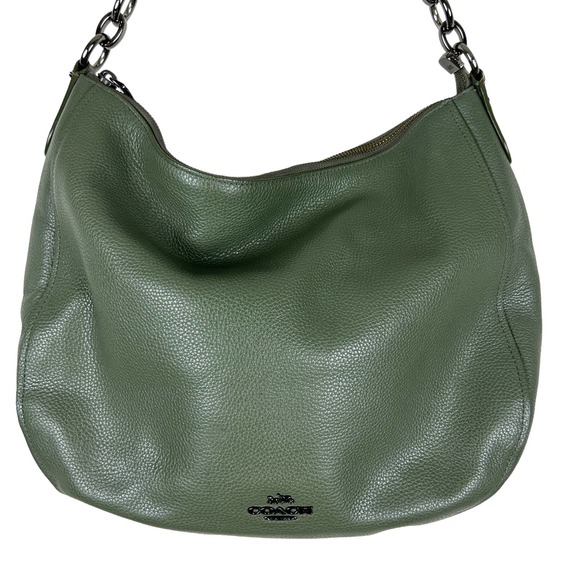 Coach Bags Coach Forest Green Elle Pebbled Leather Top Handle Chain